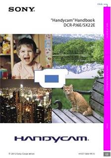 Sony DCR PJ6 E manual. Camera Instructions.